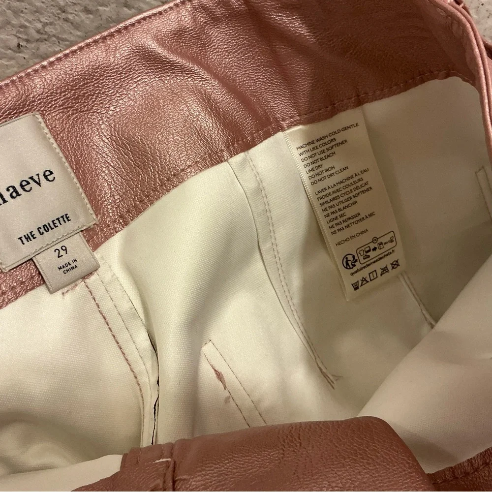 NWOT Anthropologie  Maeve Cropped Wide Leg Pants Metallic Faux-Leather size 29 - Picture 7 of 7